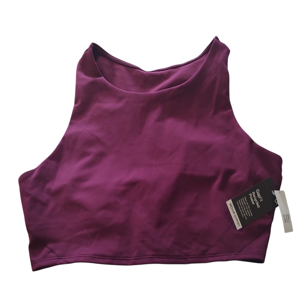 New Gap Fit Sports Bar Recycled Power Quick Dry Burgundy Four‎ Way Stretch Large